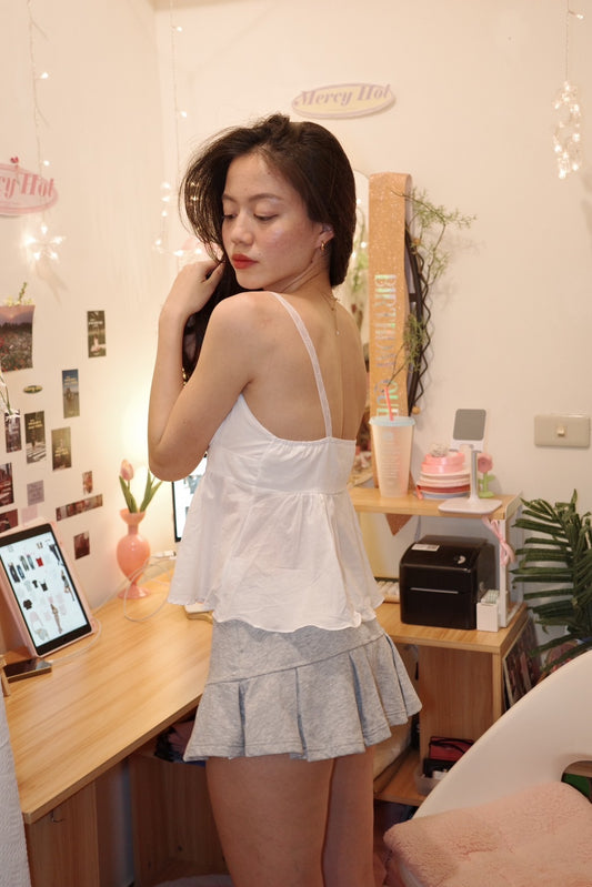 🩰芭蕾感 清新白色蕾絲上衣💗