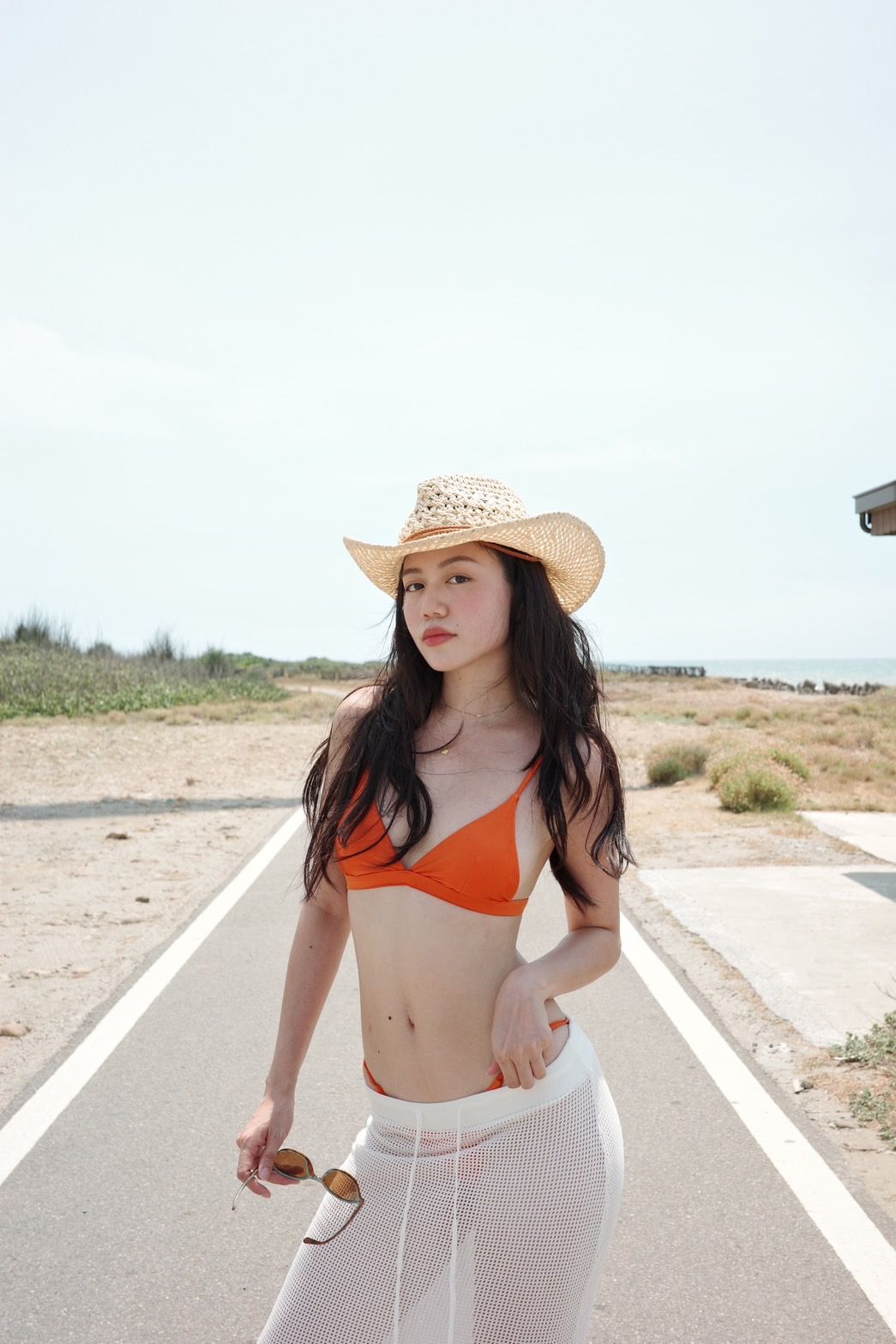 超美質感超美橘色小片式比基尼🐚