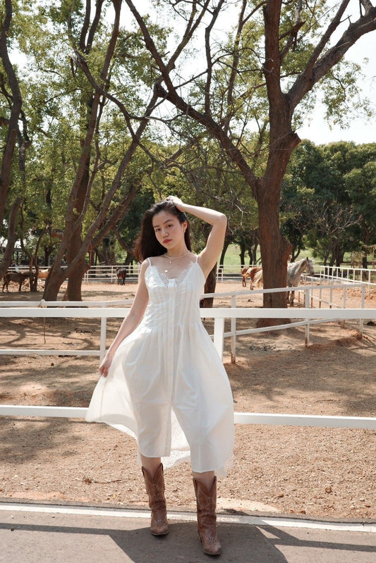 法式復古田園感重工𝑳𝒂𝒄𝒆-𝒕𝒓𝒊𝒎𝒎𝒆𝒅馬甲長洋🕊️🧺