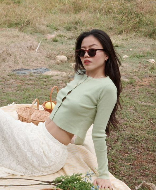 ⭐️多色可選 超好看美式針織長袖短版𝒌𝒏𝒊𝒕 𝒕𝒐𝒑🍓