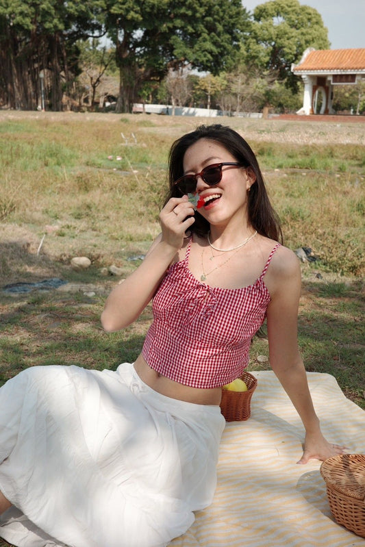 美式紅格紋小背心🍓🧺