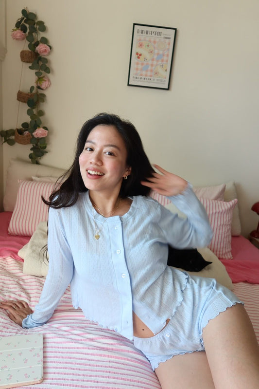 🛏️超親膚🧸三件套歐美洞洞棉睡衣套裝☁️