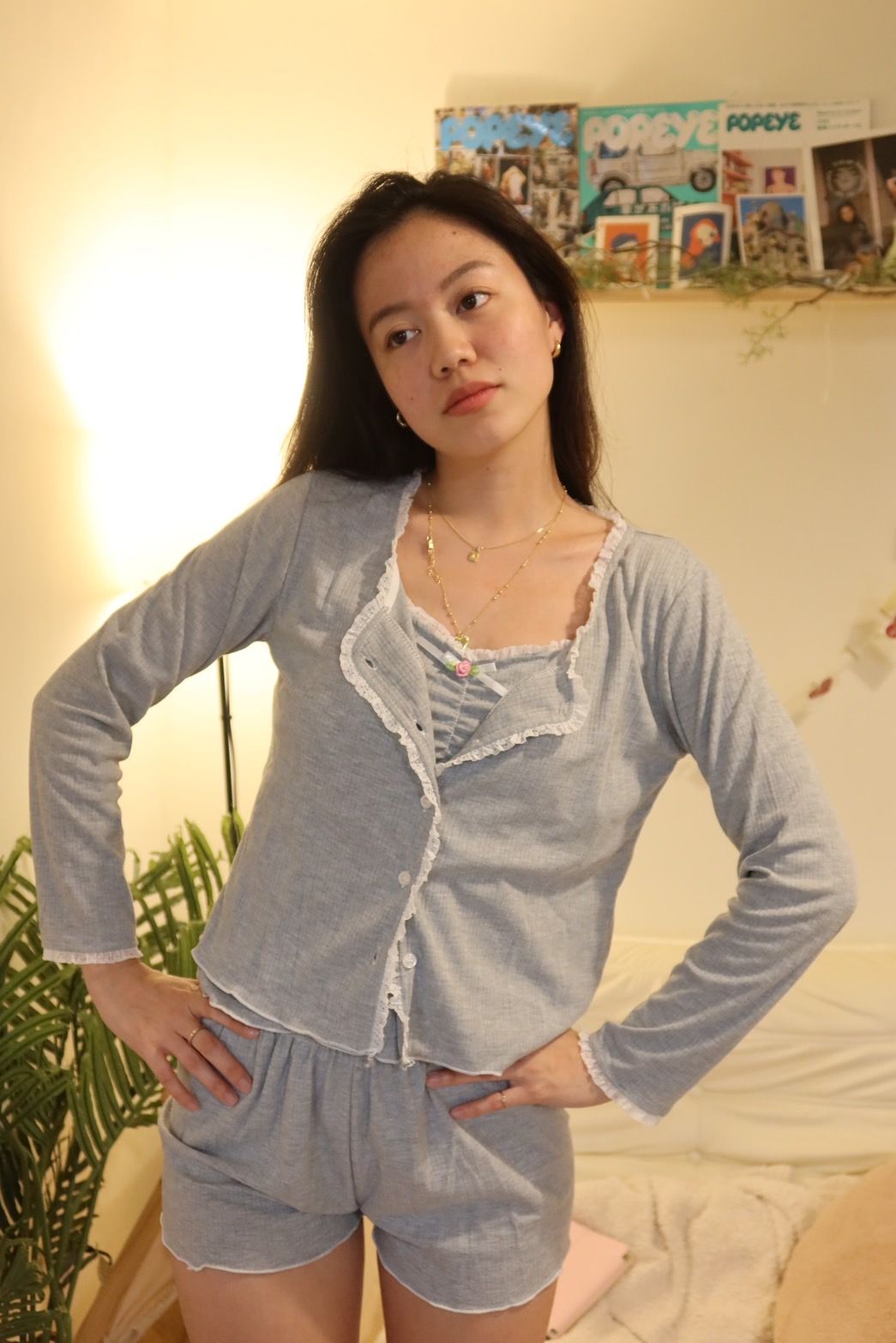 本期超必買!! 🌷帶胸墊睡衣四件套🛏️🧸