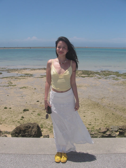 超美刺繡蕾絲半身渡假長裙🐚🍸