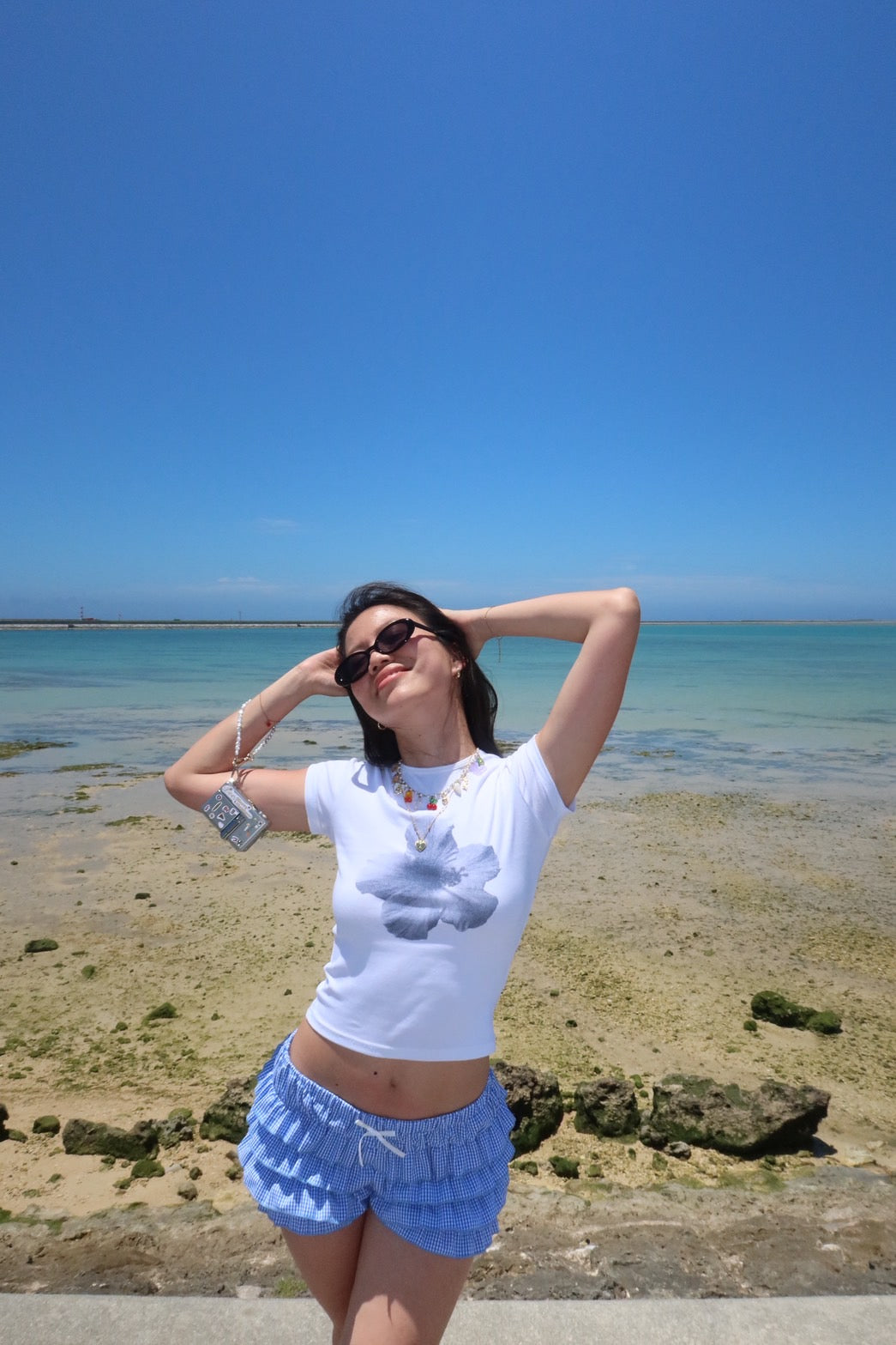本期超級大必買!!超可愛夏日藍格紋🩵泡泡短褲裙🫧🐚