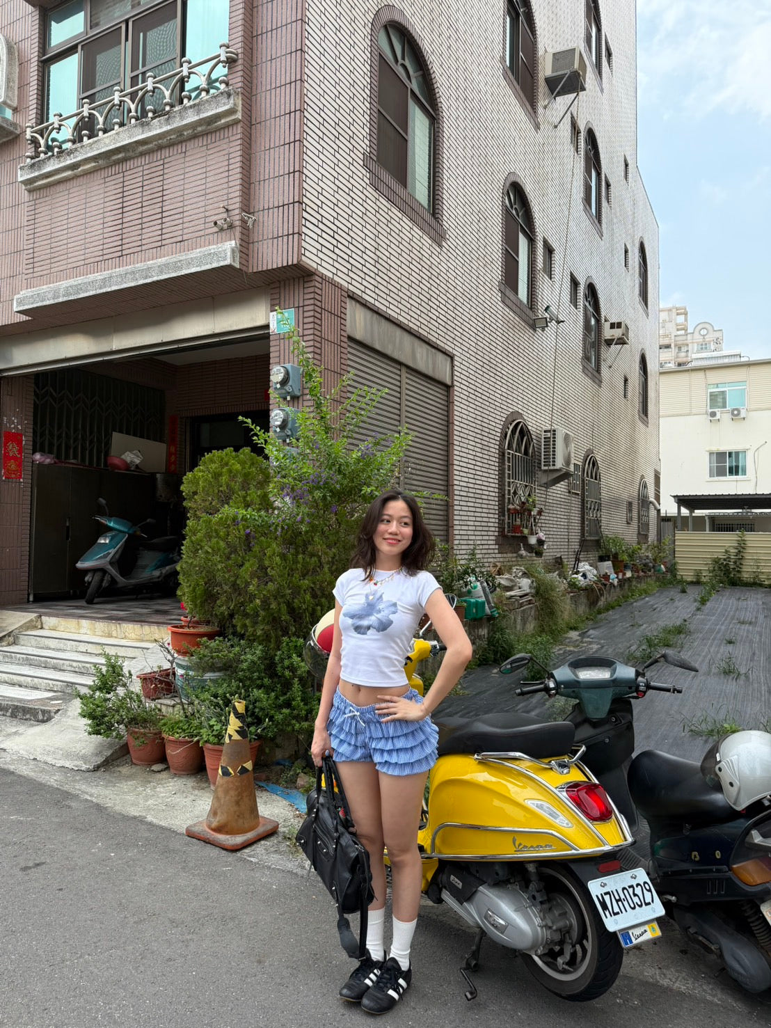 本期超級大必買!!超可愛夏日藍格紋🩵泡泡短褲裙🫧🐚