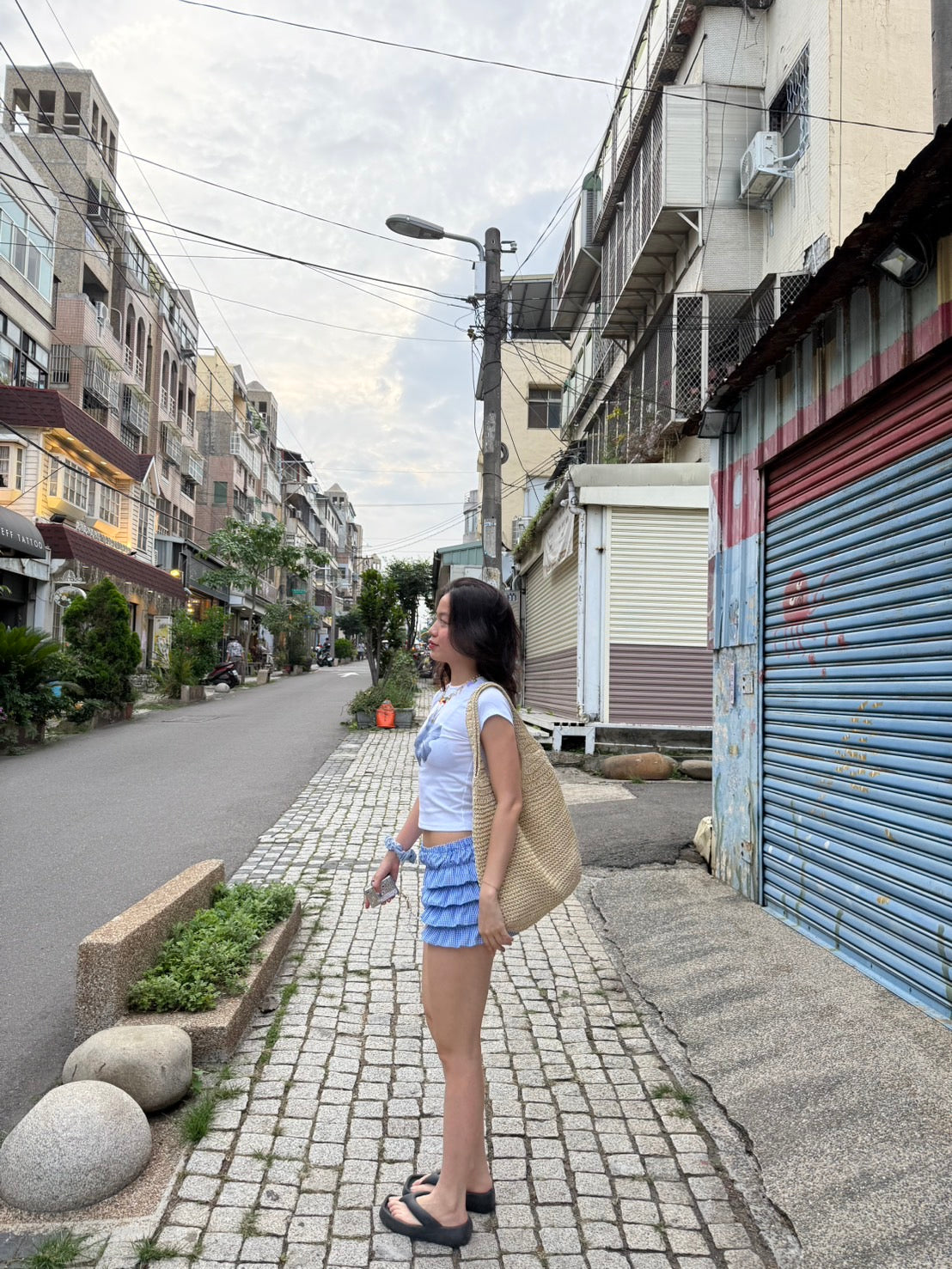 本期超級大必買!!超可愛夏日藍格紋🩵泡泡短褲裙🫧🐚