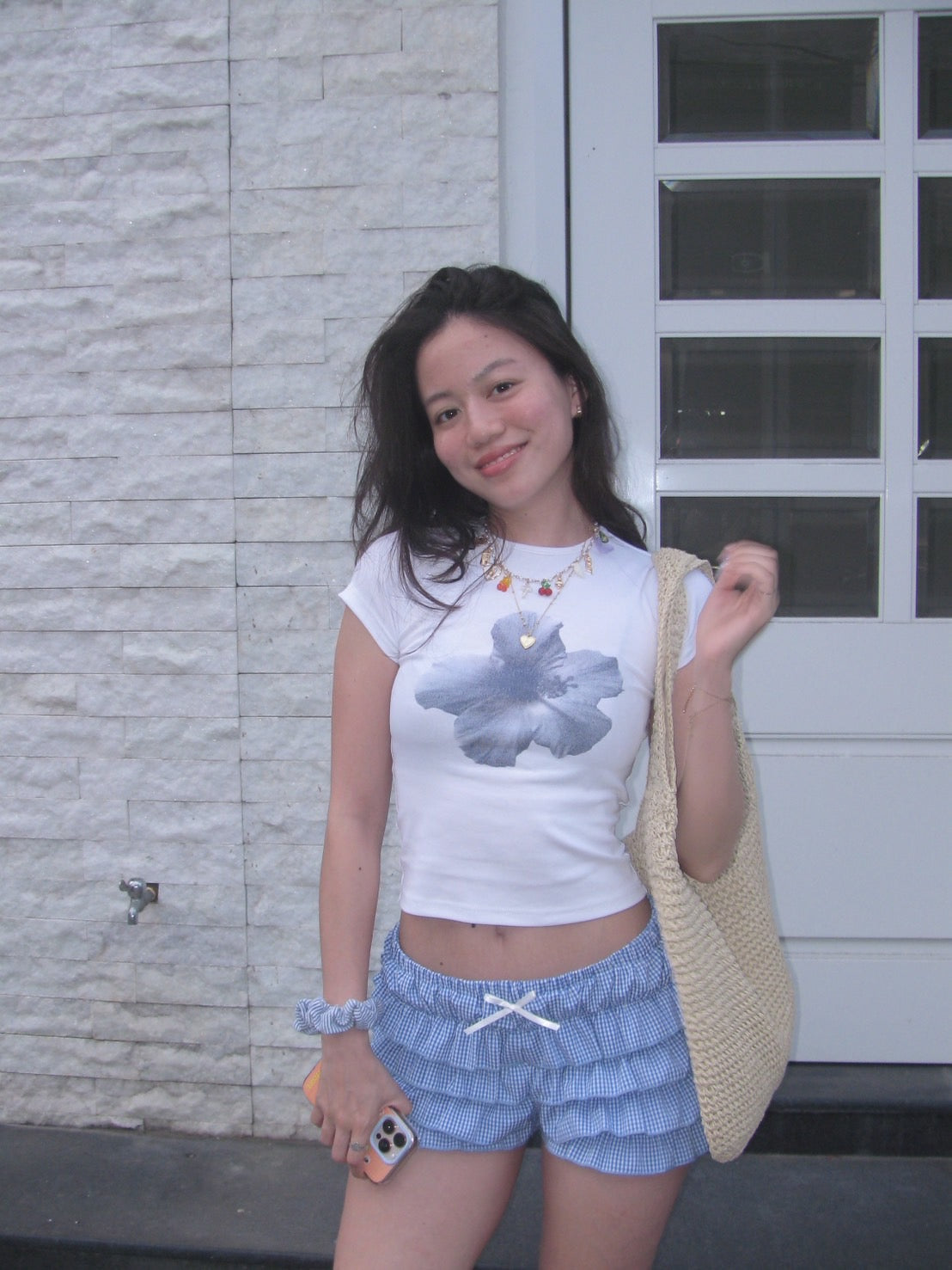 本期超級大必買!!超可愛夏日藍格紋🩵泡泡短褲裙🫧🐚