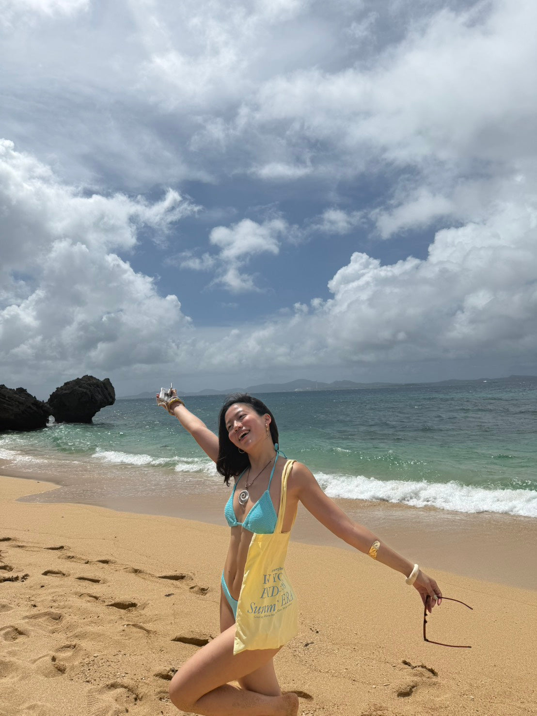 ⭐️必買超可愛歐美天空藍🪼🩵波紋小片式比基尼🐬