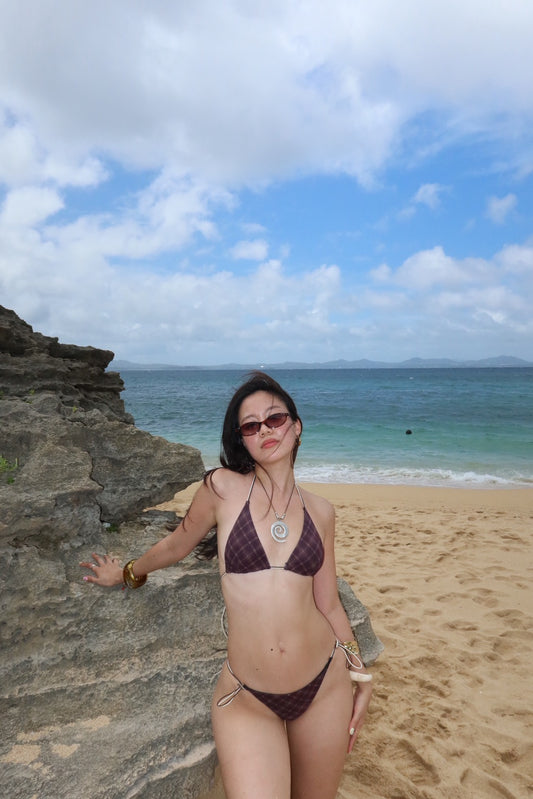超辣🍫美式復古格紋比基尼🤎