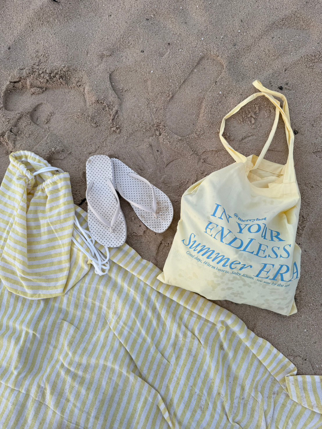 ⭐️自訂超美嫩黃色🧈endless summer 帆布袋🩵🫧