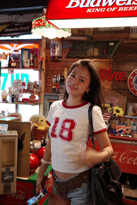 美式復古純棉數字baby t 🏈🍓