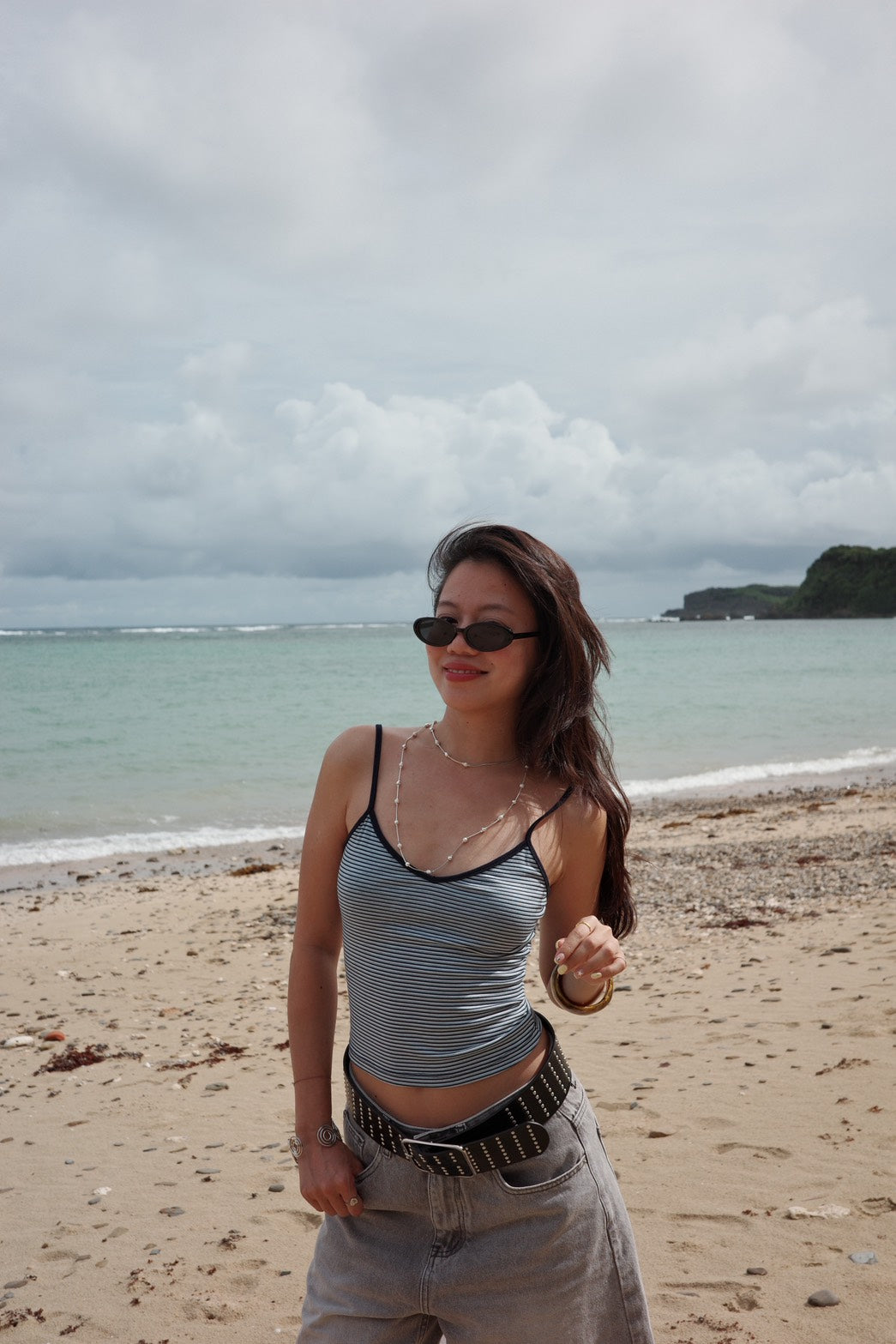 本期必買⭐️條紋V領細肩小背心🫐