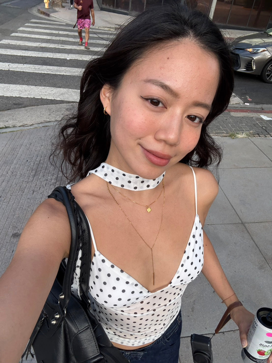 Polka dot 圍脖網紗細肩背心⚽️🤍