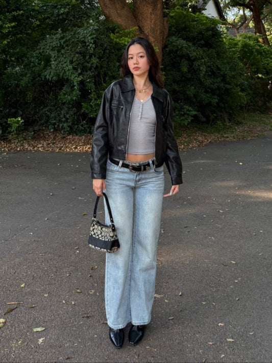 本期必買!!👖美式復古淺藍色低腰直筒牛仔褲💌⭐️