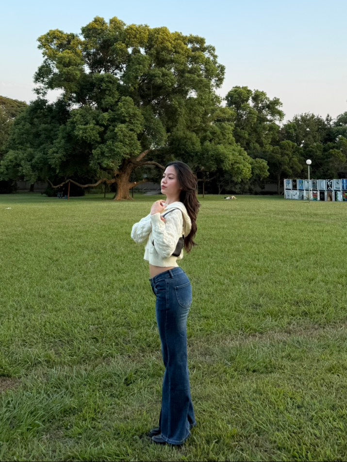 必買!!超好看低腰喇叭深中藍色2000S彈性牛仔褲🧸☕️