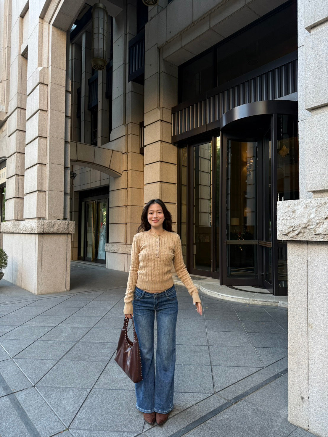 冬季🧸🧣麻花圓領半扣貼身針織毛衣❄️