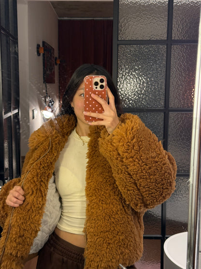 限量🔥 🇰🇷𝐓𝐞𝐝𝐝𝐲 𝐂𝐚𝐫𝐚𝐦𝐞𝐥 𝐉𝐚𝐜𝐤𝐞𝐭｜焦糖泰迪熊超厚毛毛拉鍊外套🧸🤎