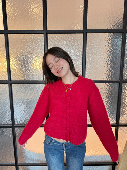 限量🔥🇰🇷𝐁𝐮𝐛𝐛𝐥𝐞 𝐁𝐮𝐭𝐭𝐨𝐧 𝐂𝐚𝐫𝐝𝐢𝐠𝐚𝐧｜氣質溫柔厚實排扣短版毛衣🧣
