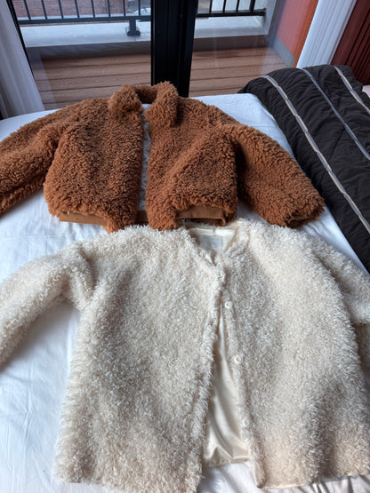 限量🔥🇰🇷𝐂𝐫𝐞𝐚𝐦 𝐂𝐮𝐫𝐥 𝐅𝐥𝐞𝐞𝐜𝐞 𝐉𝐚𝐜𝐤𝐞𝐭｜奶霜大毛毛外套🐑🧸