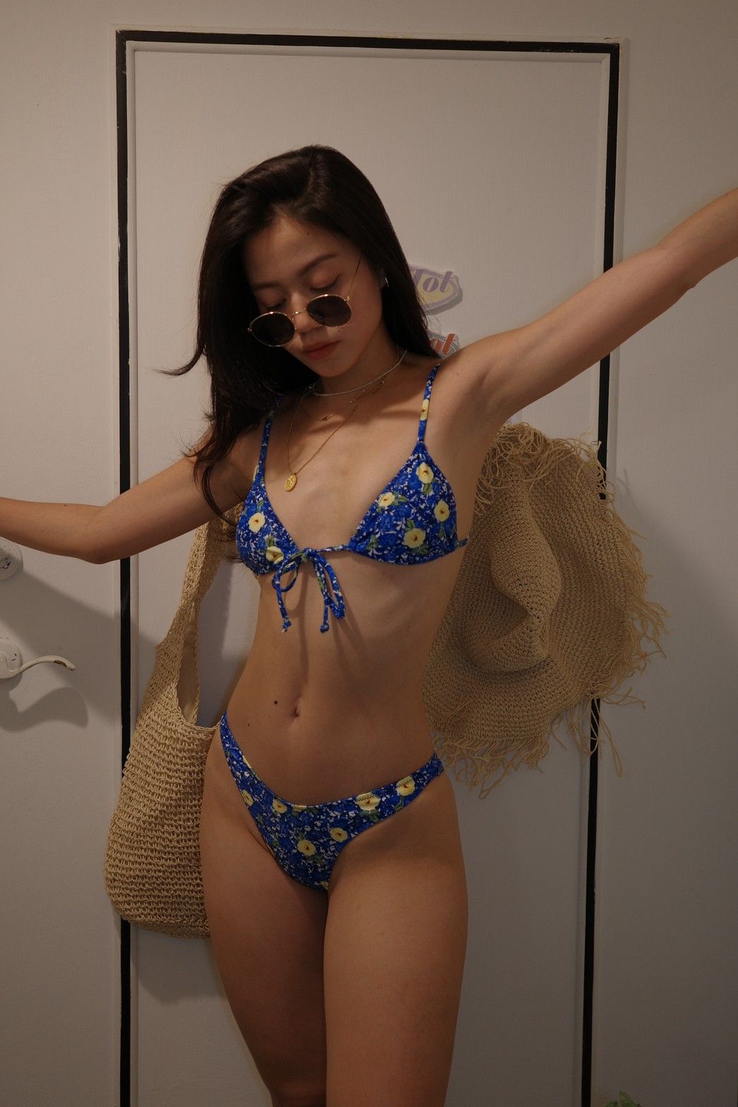 🏝️🌺超辣!!美式復古碎花小片比基尼👙💫