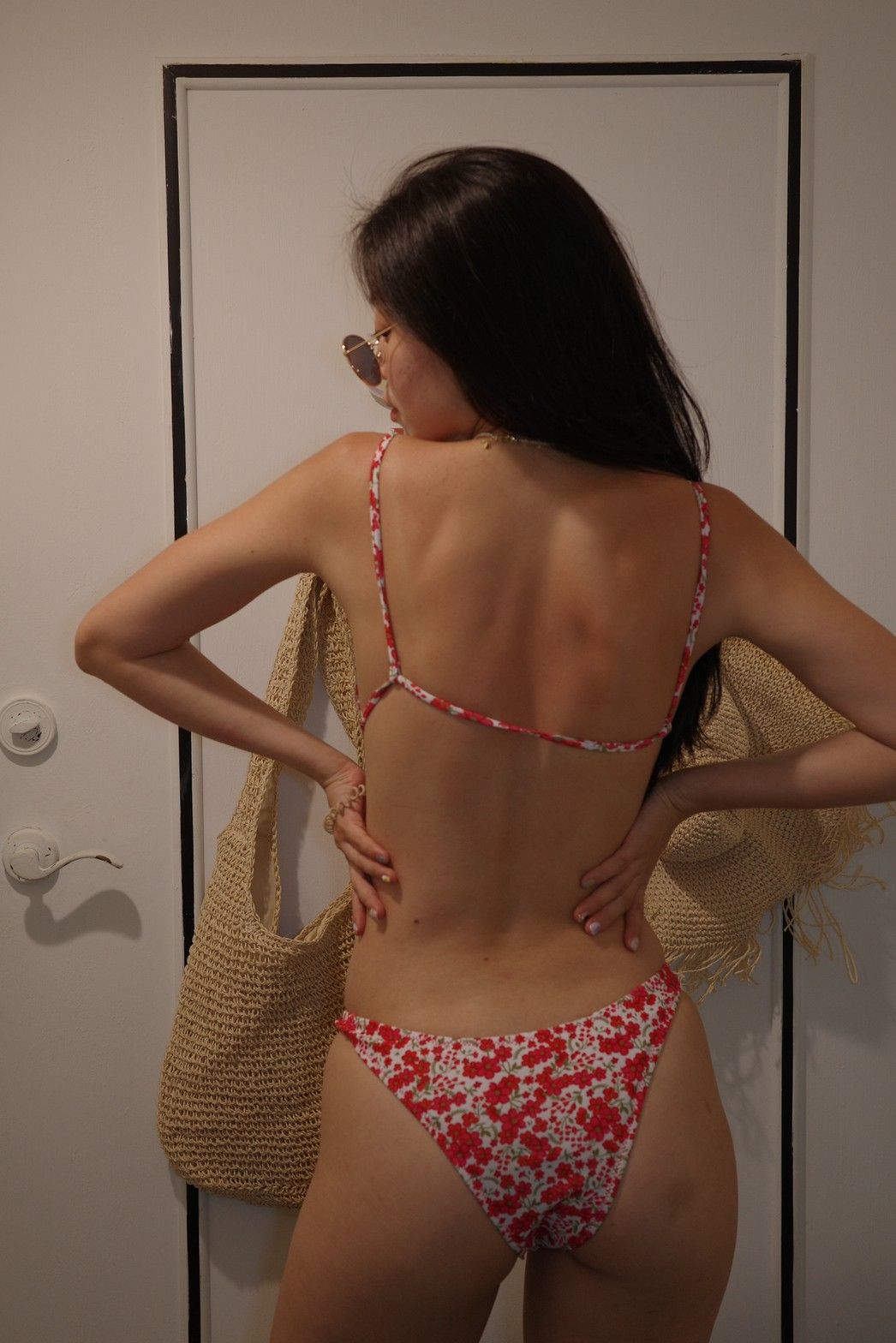 🏝️🌺超辣!!美式復古碎花小片比基尼👙💫