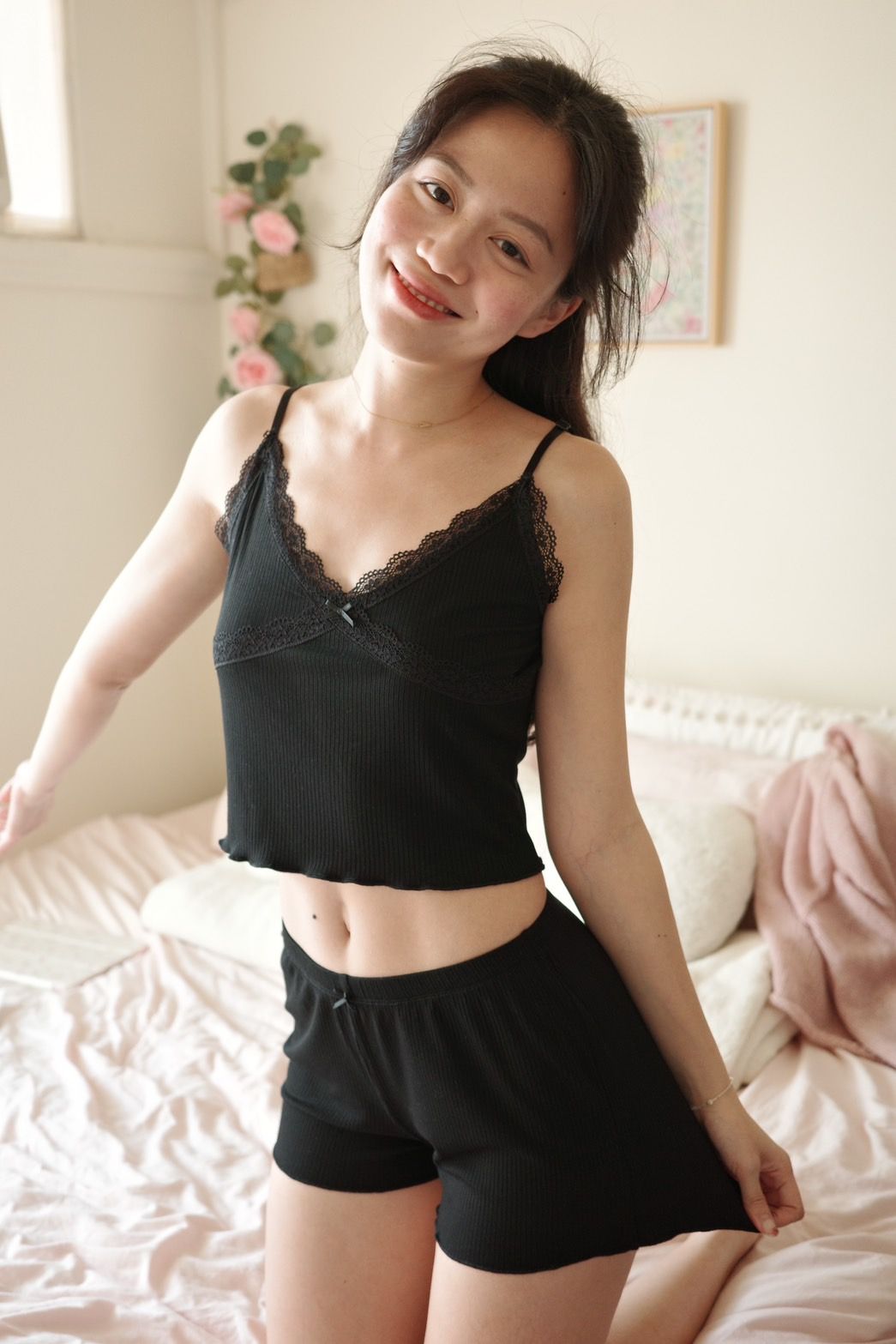 🌷超舒服蕾絲辣妹睡衣套裝🧁☁️（包色!!