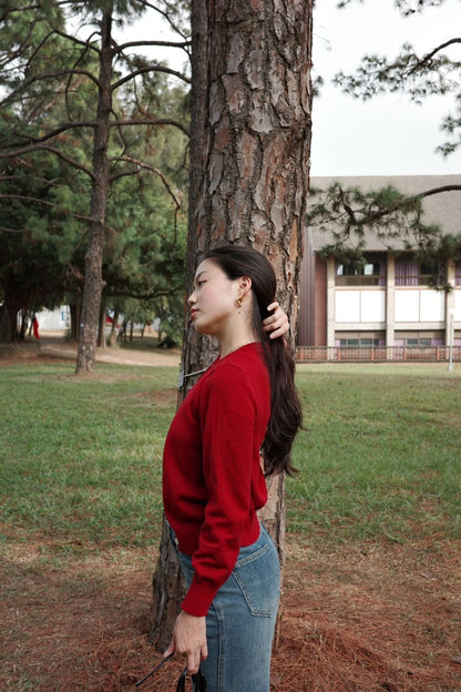 🍷百搭knit 🧶 sleeves 超親膚酒紅色針織外套🥨