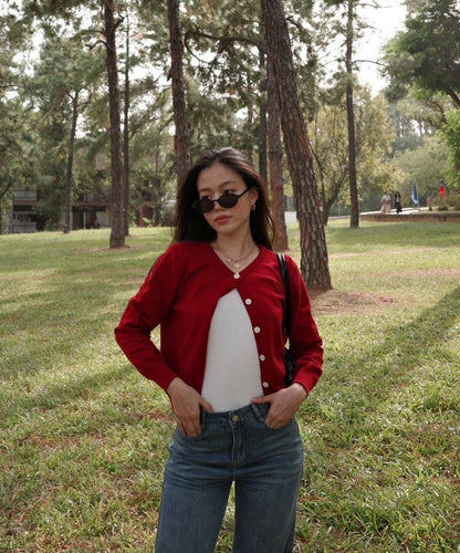 🍷百搭knit 🧶 sleeves 超親膚酒紅色針織外套🥨