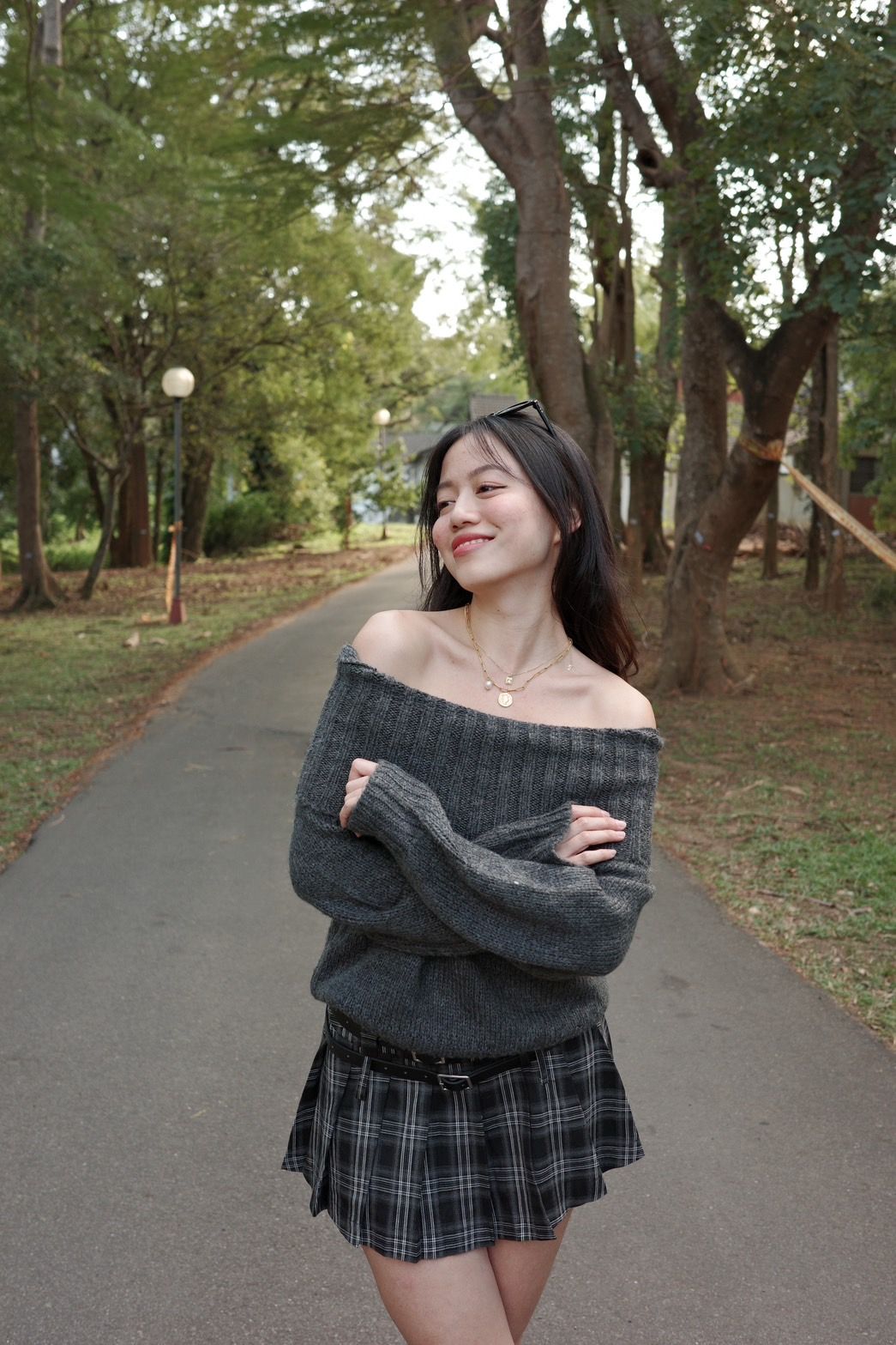 🗞️歐美必買超美一字領身灰色毛衣☕️📰