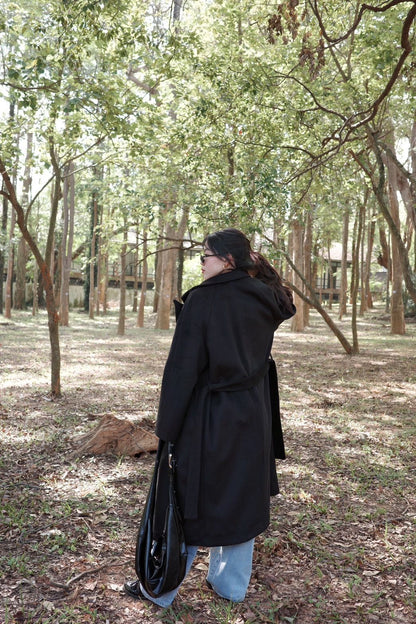 📰超必買大衣回歸!!🧥質感超好重磅厚鋪棉黑色大衣外套🖤