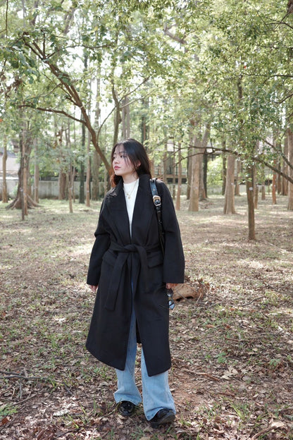 📰超必買大衣回歸!!🧥質感超好重磅厚鋪棉黑色大衣外套🖤