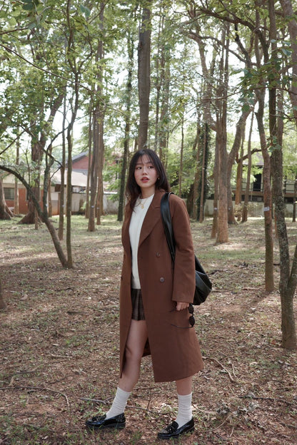 🧥質感超好重磅厚鋪棉咖啡色大衣外套🥨🫎