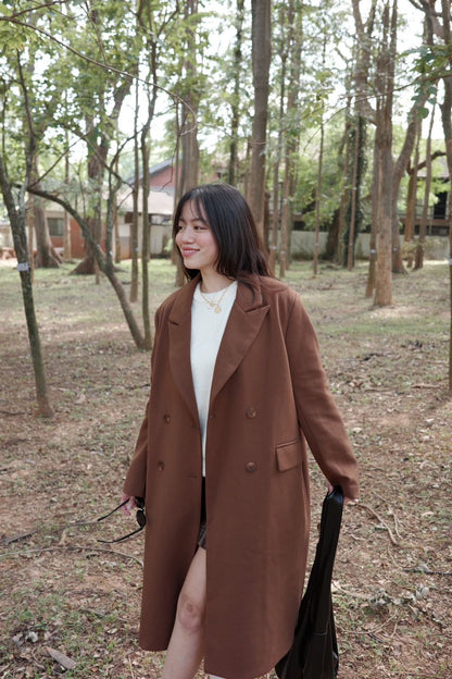 🧥質感超好重磅厚鋪棉咖啡色大衣外套🥨🫎