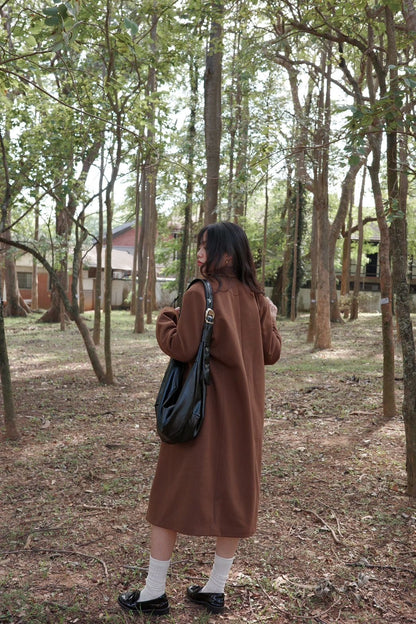 🧥質感超好重磅厚鋪棉咖啡色大衣外套🥨🫎
