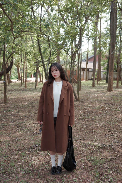 🧥質感超好重磅厚鋪棉咖啡色大衣外套🥨🫎