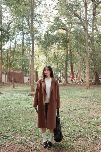 🧥質感超好重磅厚鋪棉咖啡色大衣外套🥨🫎