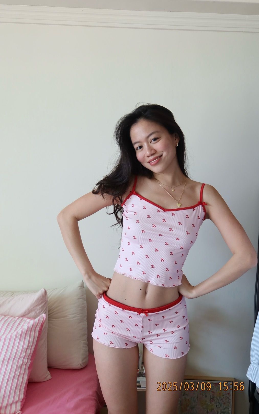⭐️美式復古辣妹🍒櫻桃睡衣套裝💌🧸
