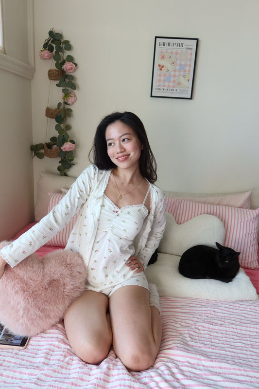 本期超必買!! 🌷帶胸墊睡衣四件套🛏️🧸