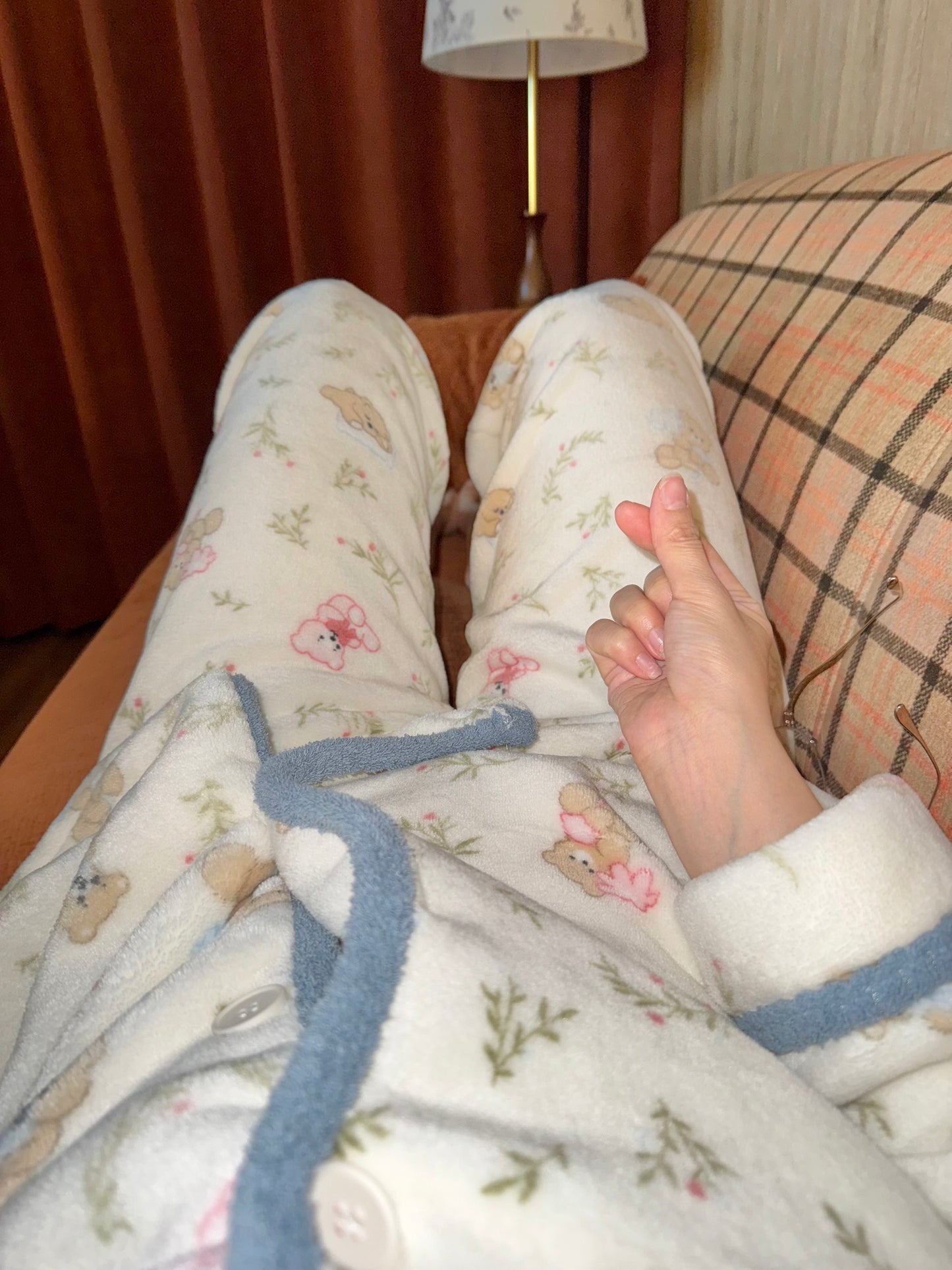 🧸🌷𝐁𝐞𝐚𝐫 𝐆𝐚𝐫𝐝𝐞𝐧 𝐅𝐥𝐞𝐞𝐜𝐞 𝐏𝐉｜小熊花園刷毛睡衣套裝🛏️