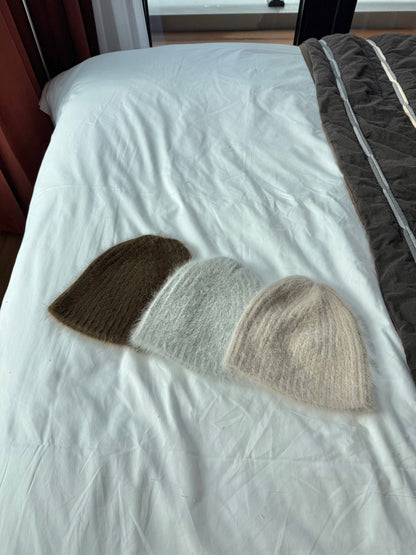 🇰🇷𝐅𝐥𝐮𝐟𝐟𝐲 𝐊𝐧𝐢𝐭 𝐁𝐞𝐚𝐧𝐢𝐞｜三色毛茸暖感毛帽⭐️