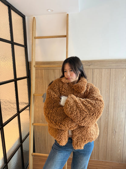 限量🔥 🇰🇷𝐓𝐞𝐝𝐝𝐲 𝐂𝐚𝐫𝐚𝐦𝐞𝐥 𝐉𝐚𝐜𝐤𝐞𝐭｜焦糖泰迪熊超厚毛毛拉鍊外套🧸🤎