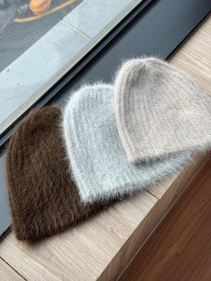 🇰🇷𝐅𝐥𝐮𝐟𝐟𝐲 𝐊𝐧𝐢𝐭 𝐁𝐞𝐚𝐧𝐢𝐞｜三色毛茸暖感毛帽⭐️