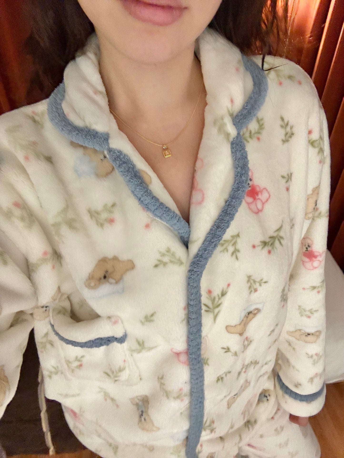 🧸🌷𝐁𝐞𝐚𝐫 𝐆𝐚𝐫𝐝𝐞𝐧 𝐅𝐥𝐞𝐞𝐜𝐞 𝐏𝐉｜小熊花園刷毛睡衣套裝🛏️