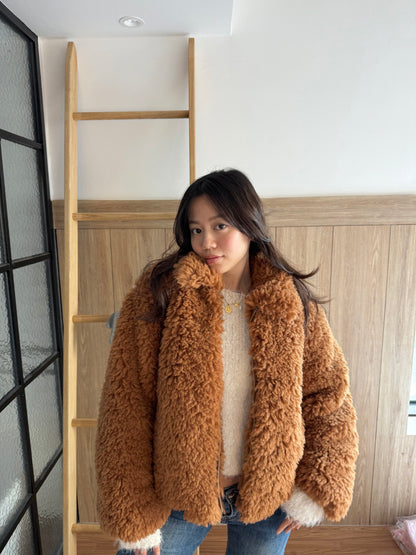 限量🔥 🇰🇷𝐓𝐞𝐝𝐝𝐲 𝐂𝐚𝐫𝐚𝐦𝐞𝐥 𝐉𝐚𝐜𝐤𝐞𝐭｜焦糖泰迪熊超厚毛毛拉鍊外套🧸🤎