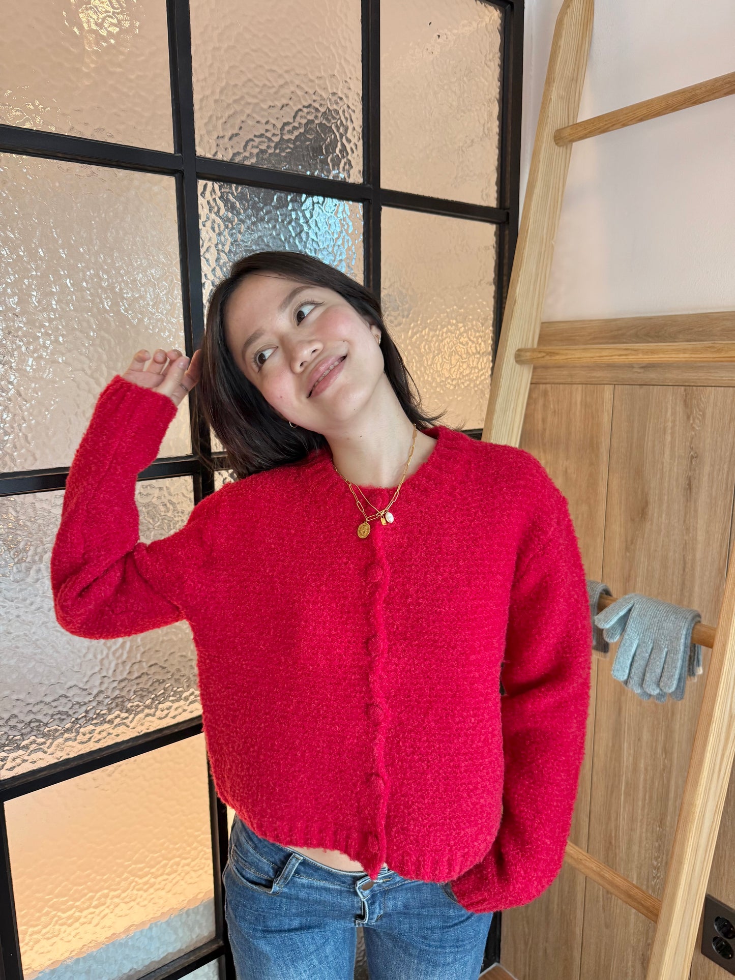 限量🔥🇰🇷𝐁𝐮𝐛𝐛𝐥𝐞 𝐁𝐮𝐭𝐭𝐨𝐧 𝐂𝐚𝐫𝐝𝐢𝐠𝐚𝐧｜氣質溫柔厚實排扣短版毛衣🧣