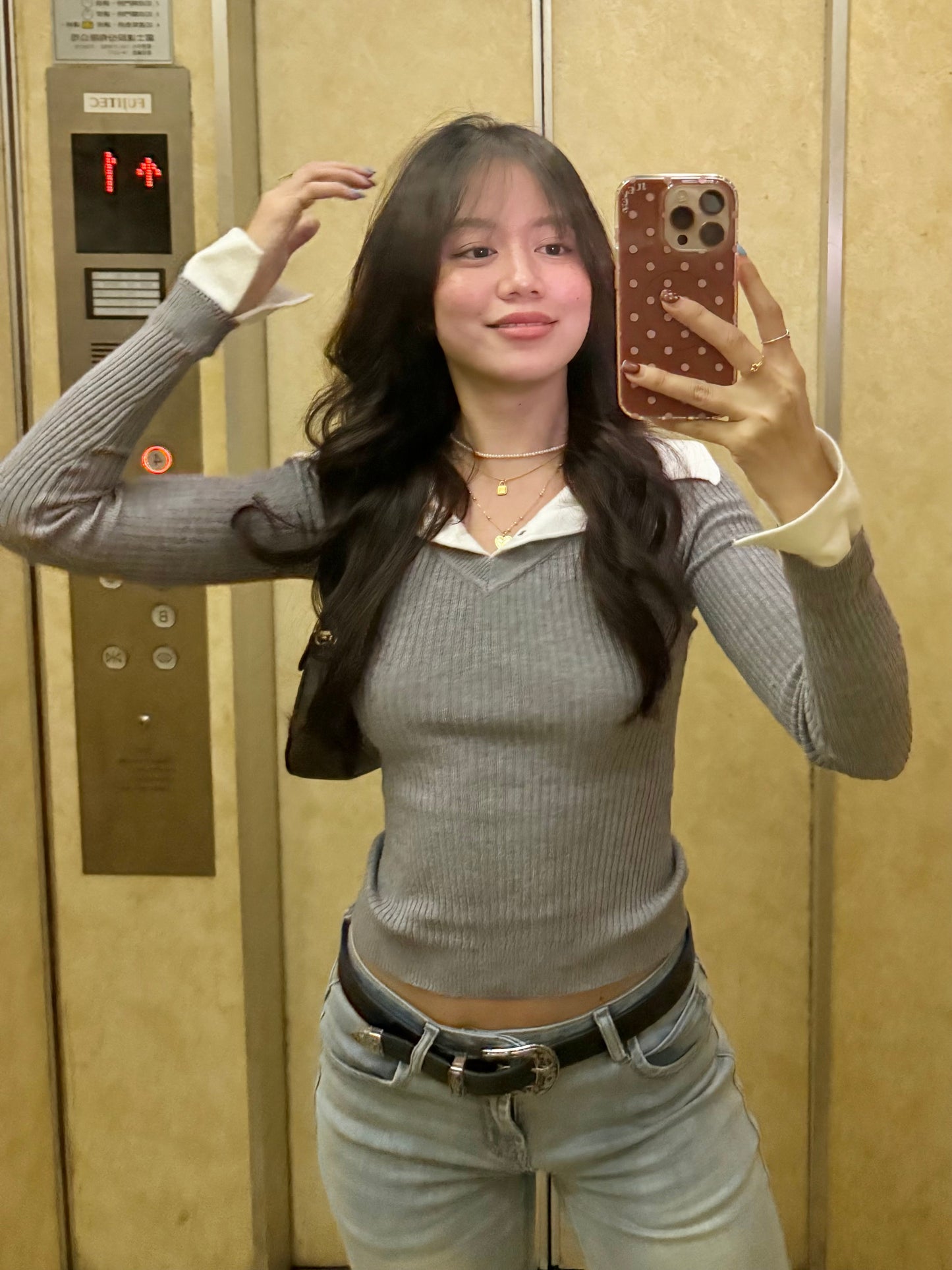 本期大必買!!📰🩶學院風𝐏𝐨𝐥𝐨領假兩件𝐊𝐧𝐢𝐭 𝐭𝐨𝐩🧶📖