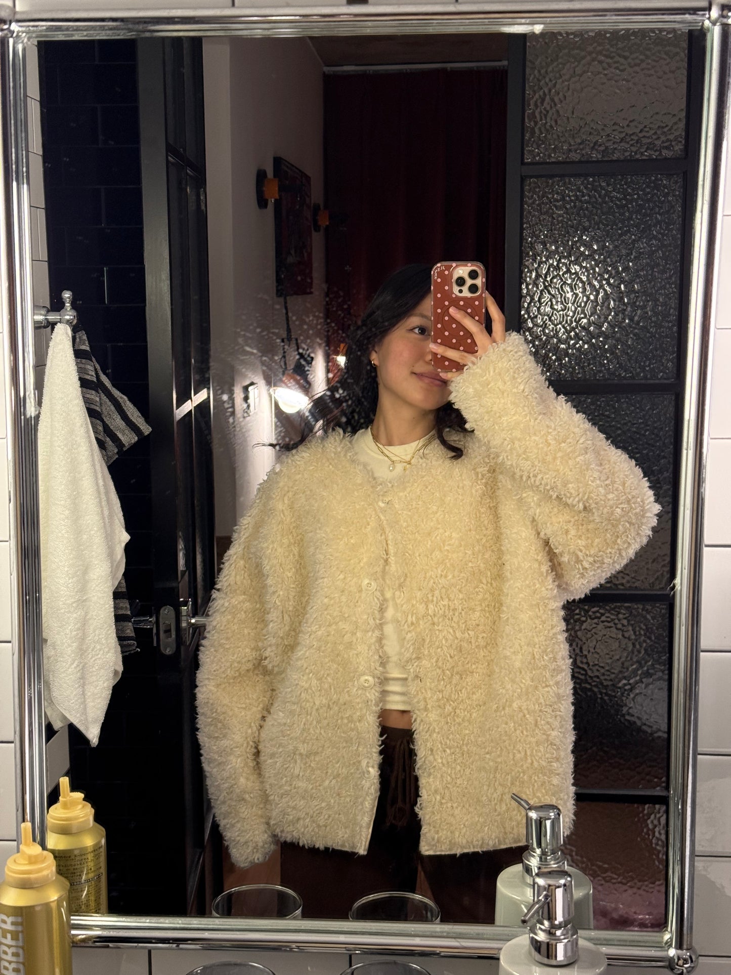 限量🔥🇰🇷𝐂𝐫𝐞𝐚𝐦 𝐂𝐮𝐫𝐥 𝐅𝐥𝐞𝐞𝐜𝐞 𝐉𝐚𝐜𝐤𝐞𝐭｜奶霜大毛毛外套🐑🧸