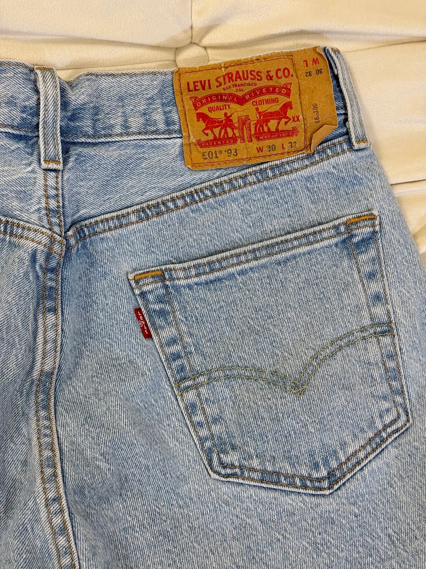 沖繩挖寶🇯🇵Levis美式復古淺藍色直筒牛仔褲牛仔👖