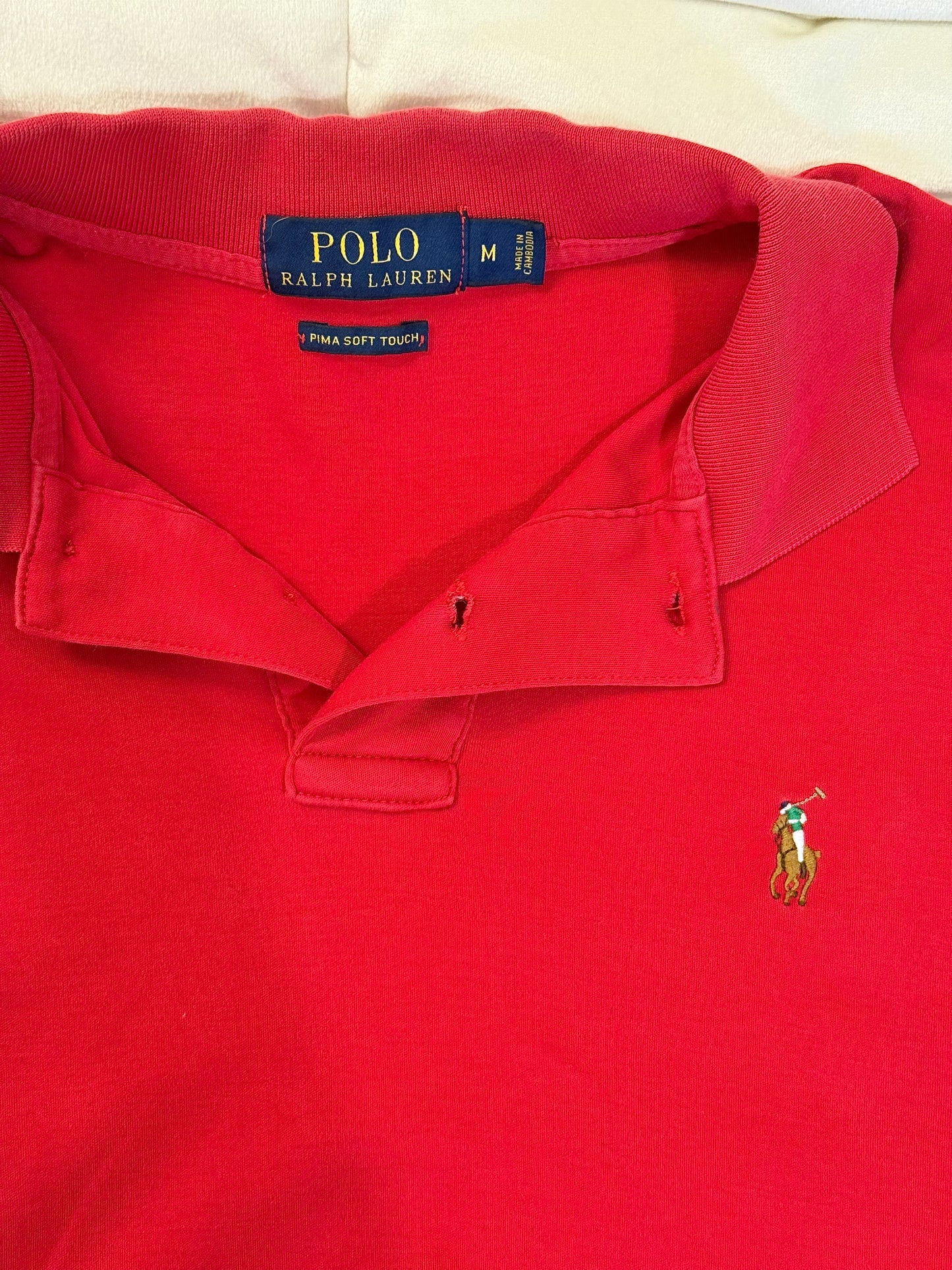 沖繩挖寶🇯🇵二手Ralph Lauren大紅色上衣🥤柬埔寨製很舒服!!